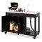 Portable Grill Cart with Stainless Steel Sink, Wheels, Storage Cabinet and Towel Rack Handles